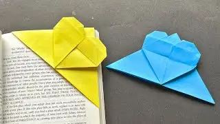 ORIGAMI HEART CORNER BOOKMARK - Origami Heart Bookmark Tutorial