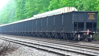 Big CSX Coal Train, Amtrak, CSX Meets GP38-3