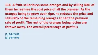 114. A fruit-seller buys some oranges and by selling 40% of them he realises the cost || edu214