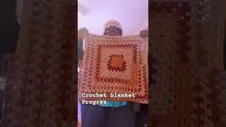 Crochet Blanket Progress #crochet #handmade #grannysquareblanket