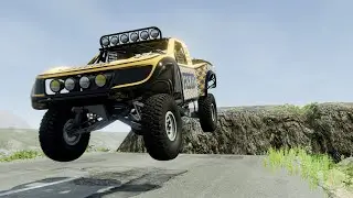Can a Trophy Truck Survive These Jumps? | BeamNG #beamngdrive #crashdrive #beamngexperiments #crash