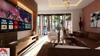 Conception 3D d'une Villa Basse Moderne | Am&eacute;nagements ext&eacute;rieur et int&eacute;rieur | Projet BAT-AER