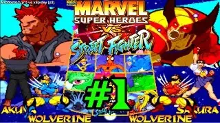Marvel Super Heroes VS Street Fighter 1P Mrbob2012 VS 2p xSpidey (Fightcade)