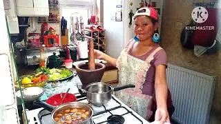 # ตำวุ้นเส้นจร้า#to cook Thai spicy papaya noodles salad easy again 😁🍾🍷###