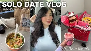SOLO DATE VLOG 💌✨🍰 🎀valentine&rsquo;s day basket + new coffee shop + treating myself + target + self love 