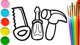 How to drow a carpenter 🪚 tools easy drawing and colouring step by step for kids