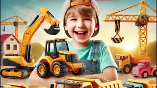 Excavator, Cement Mixer, Bulldozer, and Kamaz Toy Review: Construction Fun in Action!