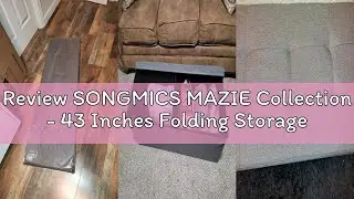 Review SONGMICS MAZIE Collection - 43 Inches Folding Storage Ottoman Bench, Ottoman Foot Rest, End o