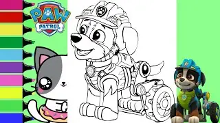 Coloring Paw Patrol Dino Rescue Puppy Rex Coloring Book Page | Sprinkled Donuts
