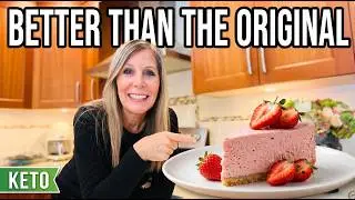 How to make easy STRAWBERRY CHEESECAKE | LOW CARB | First Try