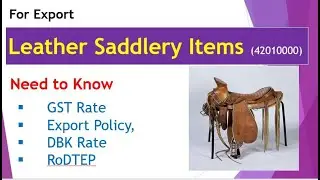 कैसे Leather Saddlery का Export करे |Duty Drawback, rodtep, Interest equalisation scheme in export |