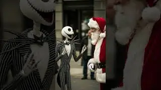 jack skeleton telling santa claus  #DreamScreenAI