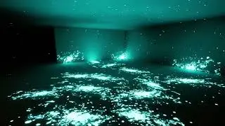 Gameplay example / Luminous liquid and spots as a basis for movement
