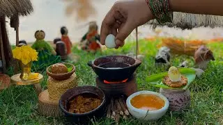 Miniature Egg Bonda | Mirchi Bajji | Street Food | Miniature Cooking | The Tiny Foods-Hindi