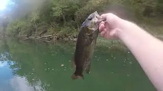 Missouri Ozark River Small Mouth Bass fishing and floating