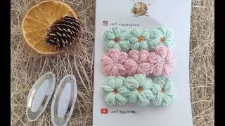 Örgü Toka Yapımı Ve Kullanılan Malzemeler./ Örgü Çıt Çıt Toka Yapımı Üç Çiçekli