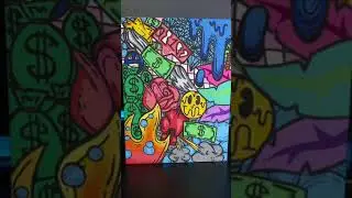 Painting Doodles Using Posca Markers! #shorts