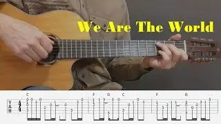 We Are The World - Michael Jackson - Fingerstyle guitar with tabs