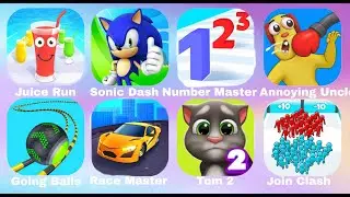 Juice Run,Sonic Dash,Number Master,Annoying Uncle,Going Balls,Race Master,Tom 2,Join Clash