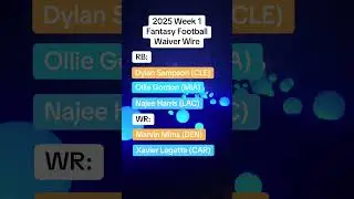 2025 Week 1 Fantasy Football Waiver Wire! #nfl #fantasyfootball #waiverwire #FantasyFootballAdvice