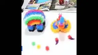 Thorn Ball Magic plastic Puffer Ball Animal Assembling Building Block #shorts