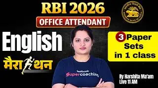 RBI Office Attendant 2026 | RBI Office Attendant English Most Expected Question | by Harshita Mam