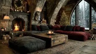 Peaceful Snowy Christmas Night 🎄🌲 Instrumental Christmas Music  Cozy Holiday Ambience