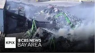 Redwood City metal recycling plant fire sends black plume of smoke into sky