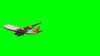 Airplane Airbus with sound free green screen background animation
