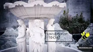 Two tier garden water fountain with Four Seasons goddesses statues