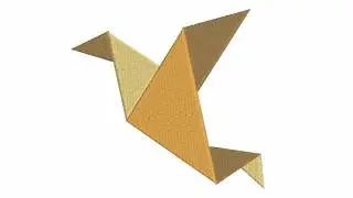 Paper Bird Origami Embroidery Design - 6 Sizes - INSTANT DOWNLOAD
