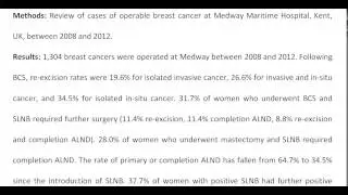 Re operation rates following breast cancer surgery at Medway Maritime Hospital 2008 to 2013