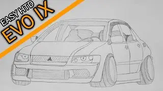 How To Draw a JDM Mitsubishi Lancer Evo IX (EASY)