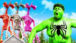 Spider-Hulk VS Team Angry Siren Head