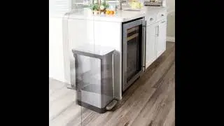 13.2 Gallon Trash Can, Stainless Steel Step On Slim Kitchen Trash Can, Silver