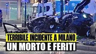 INCIDENTE SHOCK NEL CENTRO DI MILANO TRA PIÙ AUTO: UN MORTO E FERITI