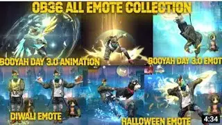 OB36 ALL NEW EMOTES & ANIMATIONIN GAME REVIEW | BOOYAH DAY 3.0ANIMATION EMOTEI DIWALI EMOTES TOP 10