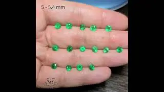 Round cut Emeralds lot 5 mm to 5.4 mm