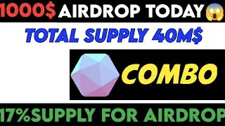 New Crypto Airdrop Today 1000$ | Free Crypto Airdrops 2023 | Combo Testnet Live | Mint Free Nft