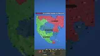 USA vs Mexico Vs Canada #worldbox #superworldbox #sandbox #shorts #geographymap