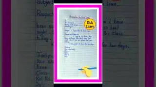Application For Fever/Sick Leave Application in english/leave application/2 days application