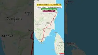 South India's Longest Distance Vandhebharat Express Chennai to Nagercoil Train Route #shortvideo