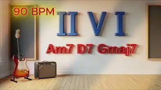 Guitar Jam Track G Major - Pop Funk Style 90 BPM (Am7 D7 Gmaj7) II-V-I