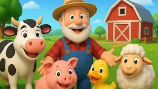 Old MacDonald Had a Farm E-I-E-I-O 🎵🐷 | Cute Farm Animals Cartoon Song for Kids & Toddlers