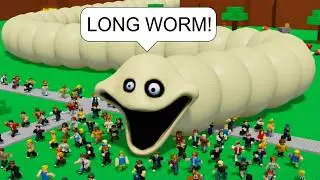I Become LONG Hungry Worm on Roblox BUT Got BIG