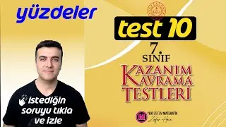 7.sınıf Matematik Kazanım Kavrama Test 10 | Yüzdeler Çözümleri