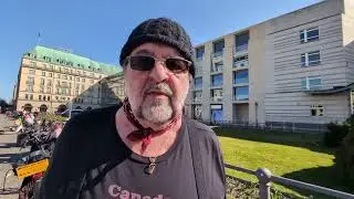 US Embassy, Berlin. Flag and Elbows up