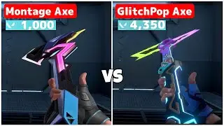 New MONTAGE AXE Knife vs GLITCHPOP AXE Knife (Valorant Best Knife Skin)