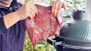Стейк из говяжьей печени!!! Простой и вкусный рецепт печени и лука на гриле.
