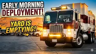 Garbage Truck Morning Rollout! Leaving the Yard for the Daily Route